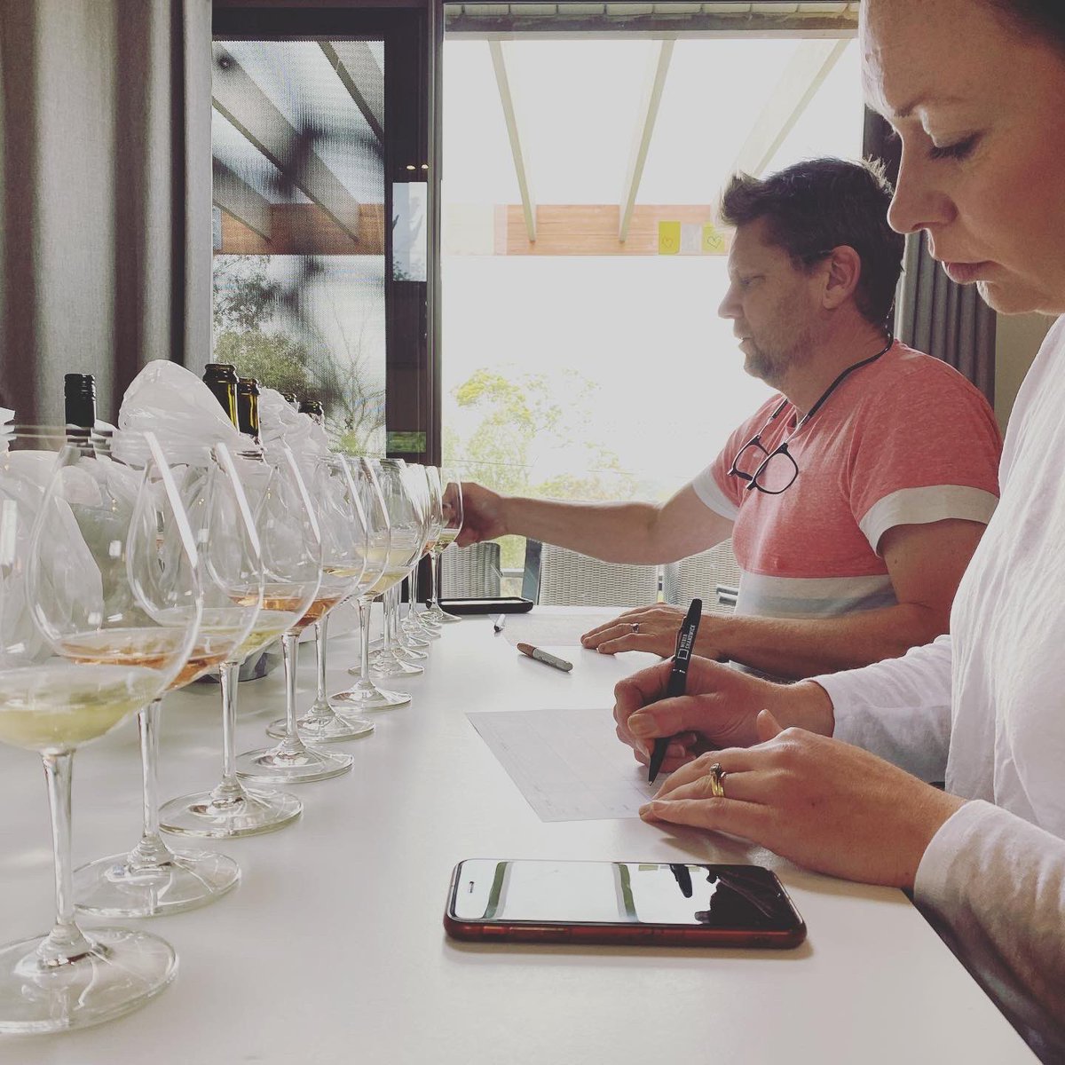 WinesofTas's tweet photo. Tasting day! An exciting line up of wines coming soon to our subscribers. Rare, newly released, and some not even available yet. We’re doing the “hard work” to curate the best. #hardwork #hardlywork #winetasting #rarewine #tastingnotes #winenotes #winesoftasmania #tassiewine https://t.co/rX6c8BbZnE