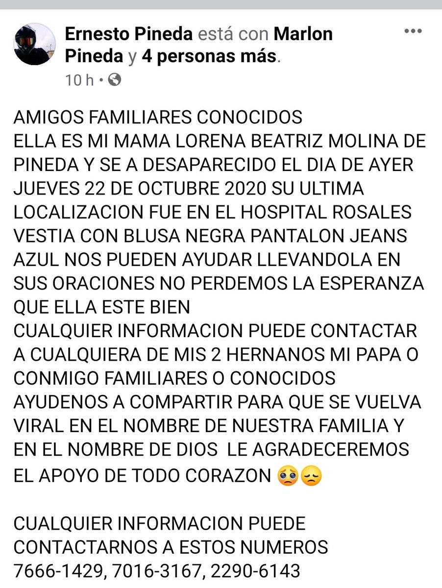 yomar0301's tweet photo. Amigos ayuda con un RT es la mamá de unos amigos 😢.
YO SIN MI MAMA ME VOLVERIA LOCA!
Por favor ayudemoslo hagamos la buya 😪.
@nayibbukele @PNCSV https://t.co/HTmUucLKs9