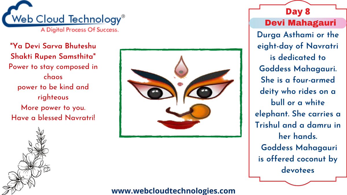 WebCloudTechno1's tweet photo. This Durga Ashtami, let’s pray no Durga is aborted; no Saraswati is stopped from going to school; no Lakshmi has to beg for money from husband; no Parvati is sacrificed for dowry and no Kali is given a tube of fairness cream
#webcloudtechnologies #Navratri2020 https://t.co/clyoi2NZQV