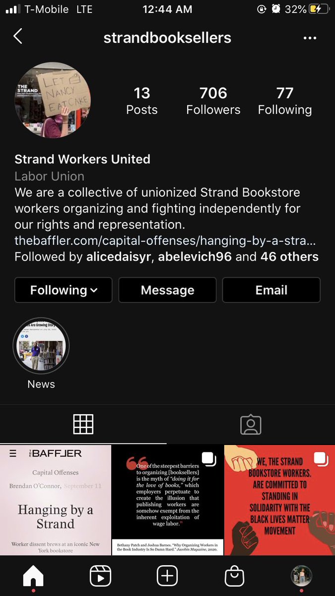 For everyone expressing the desire to support Strand BOOKSELLERS (the heart and soul of the place) without funding Nancy, check out Strand Workers United on Instagram!