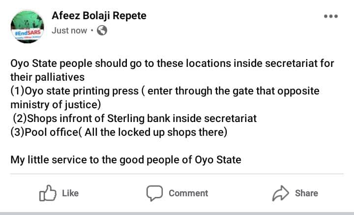 BroMike1209's tweet image. Ẹ̀gbọ́n @RepeteBolaji was an SA to Ajimobi.

Look at him inciting and encouraging people to go and loot and steal.

He is even a national youth leader in Apc o

#ReformNigeriaPolice
#EndSARS
#ProSARS