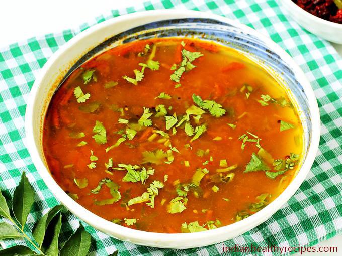 Rasam. You can make it spicier as melagurasam or slightly more mild as thakkali rasam. It’s amazing. Just DROWN your rice with rasam and swallow it down. It’s very light and people also drink it after a meal. Wow.
