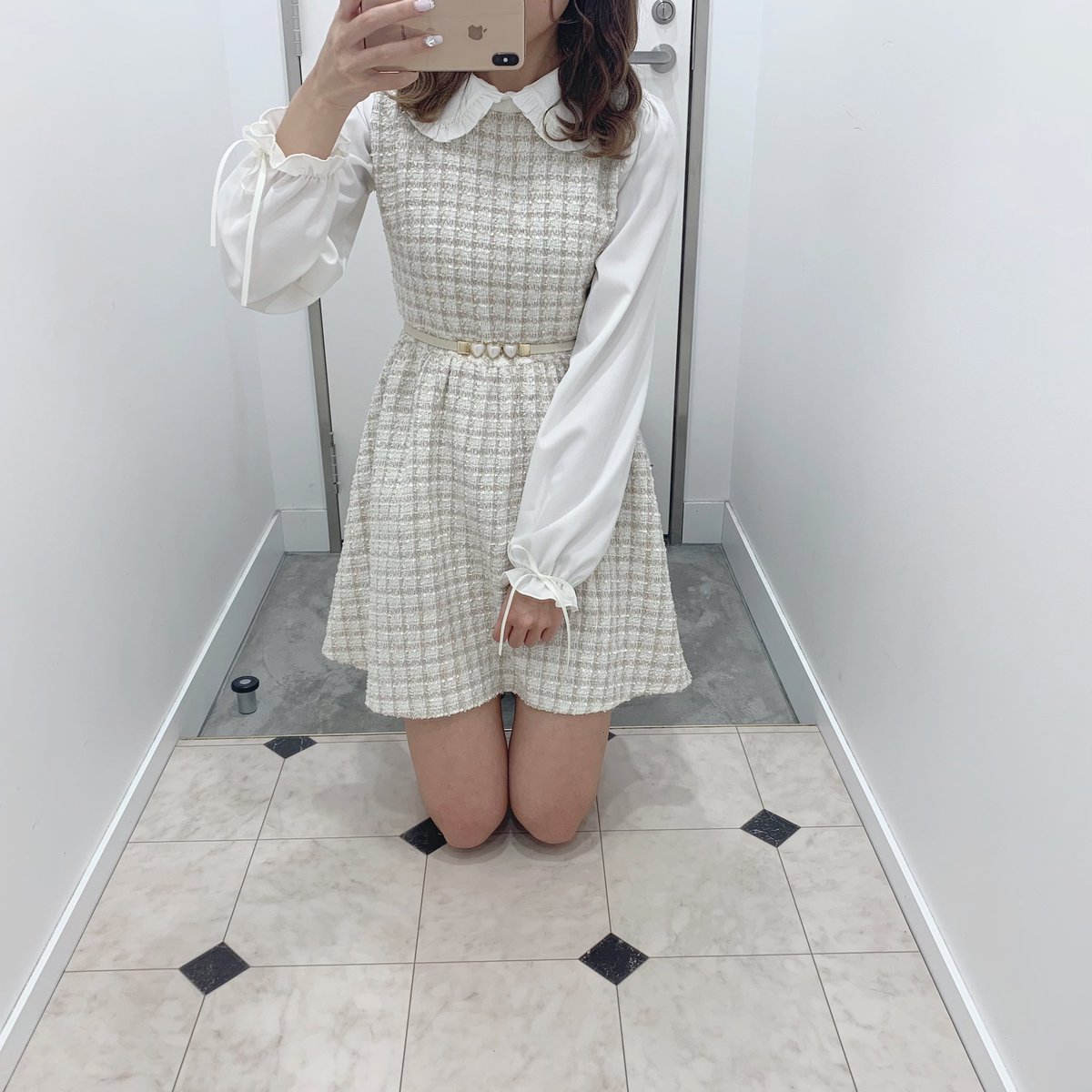 上質風合い エブリンツイードワンピース 50 Off Siauliumn Lt