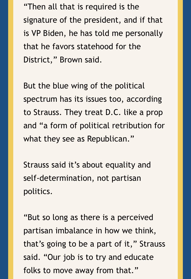 representdc's tweet photo. Well there you have it @echo4dc! The incumbent spells it out when asked why we‘re still waiting for #statehood. My jaw almost hit the floor when I saw a guy who is running for a 25th+ year of doing nothing of consequence throw his own party under the bus. https://t.co/kjPzW6uU79 https://t.co/44nxjgk4QT