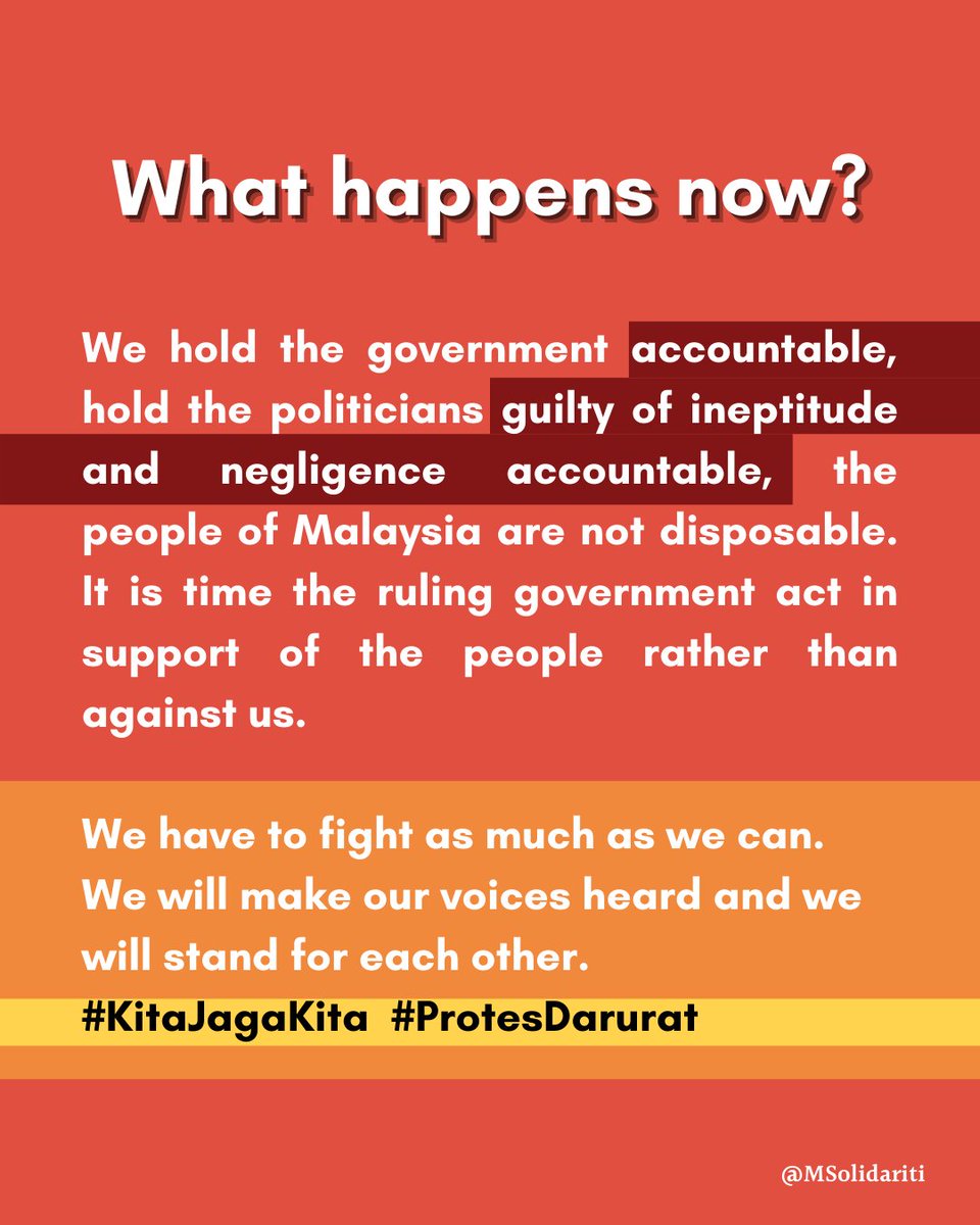 We've seen how the current government has handled the pandemic. The double standard, and the way they've never placed the people's well being first.If more power is given to them, what will happen to the rakyat?  #ProtesDarurat  #ProtestDarurat (3/5)