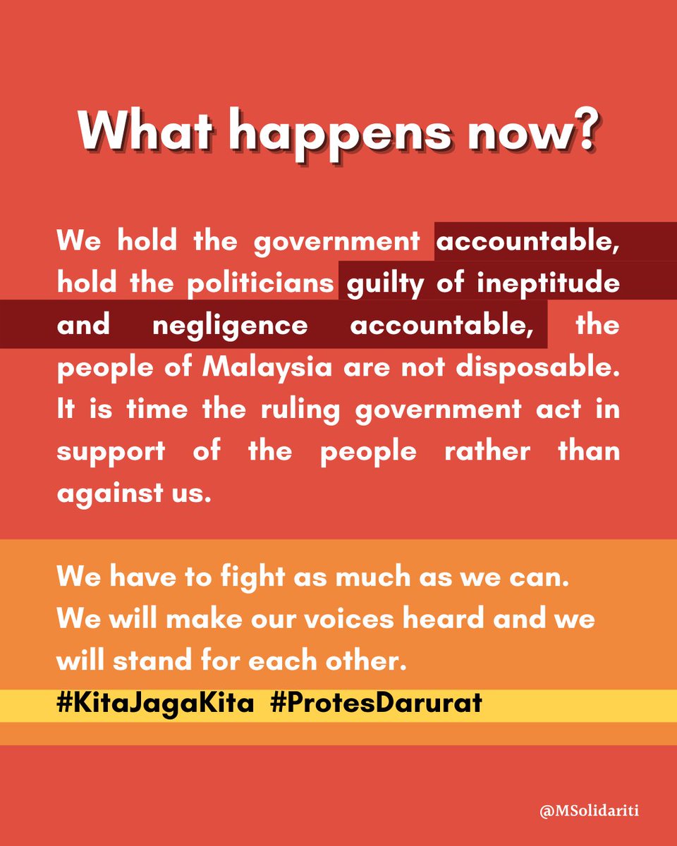 We& #39;ve seen how the current government has handled the pandemic. The double standard, and the way they& #39;ve never placed the people& #39;s well being first.If more power is given to them, what will happen to the rakyat?   #ProtesDarurat   #ProtestDarurat (3/5)
