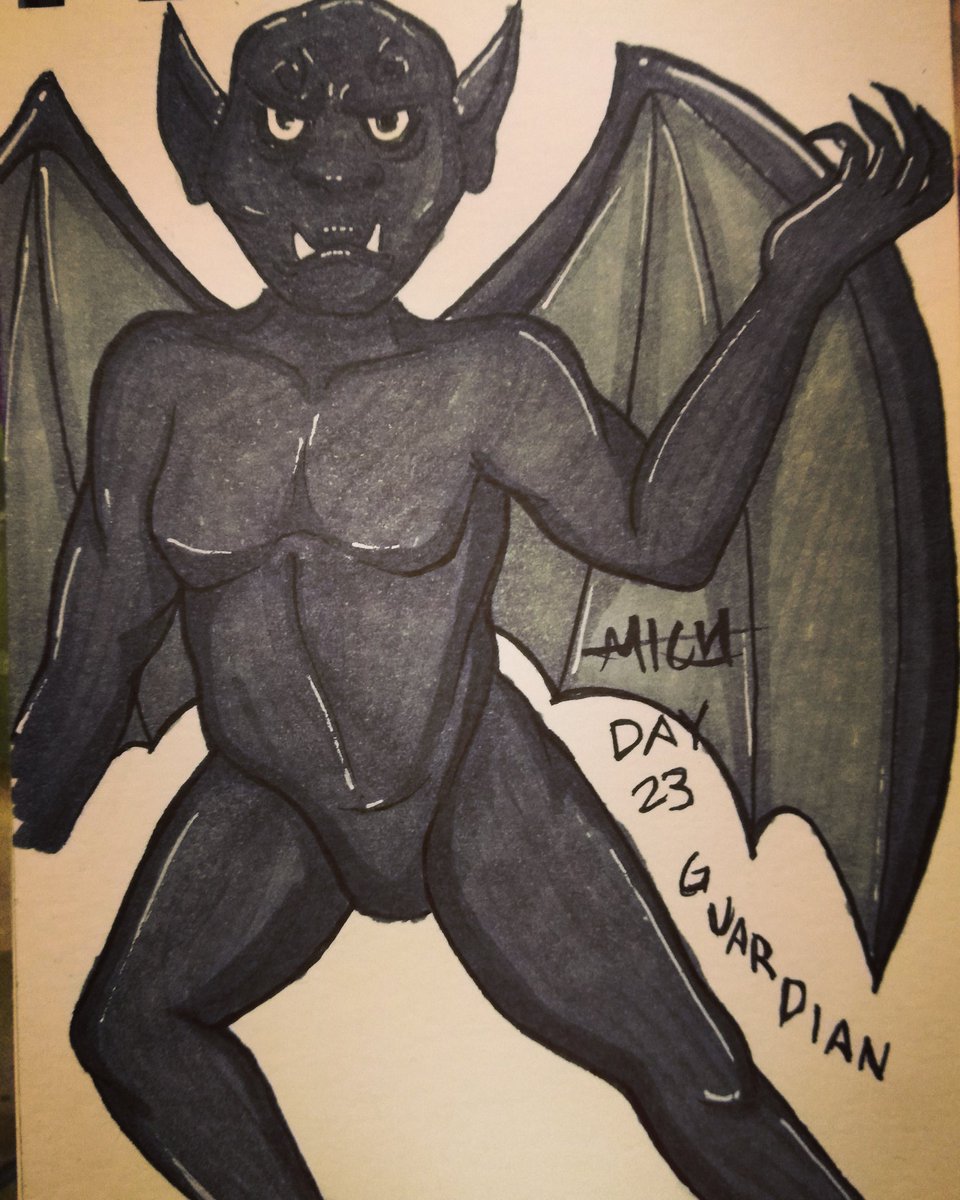 Michi_trash's tweet photo. Día 23: Guardián 🛡️
Hice una gárgola ligeramente thicc (más que nada para practicar con cuerpos masculinos)

#guardian
#artober2020 
#monstertober 
#gargola
#softthick 
#practice
#markerdrawing
#gargoyle 
#softbara https://t.co/L7KBzNP5Vw