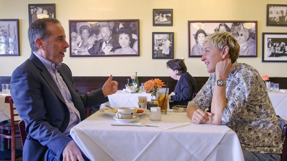 YourLAAgent's tweet photo. Not sure who noticed the details in this episode of CCGC with @JerrySeinfeld &amp; @TheEllenShow but the Ellen DeGeneres has a ‘Paul Newman’ Daytona Cosmograph on her wrist. ❄️ https://t.co/Uqf3bsCF7i
