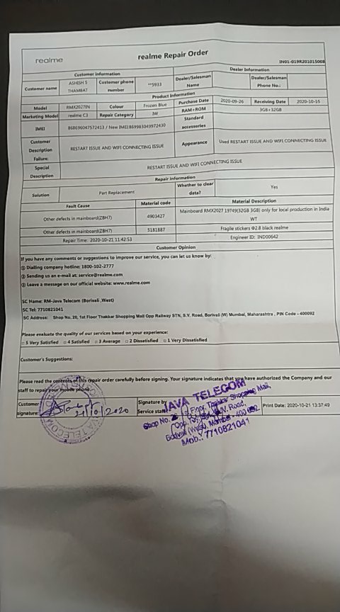 Had purchased a #defected @realmemobiles cell phone from @Flipkart . In 10 days from purchase date, annoyingly the motherboard is replaced.
@Flipkart @_Kalyan_K @MadhavSheth1 please take the product and give my money back.
#fraudproducts #usedproducts https://t.co/DZqTJylSv1 https://t.co/3WkDPQ13se