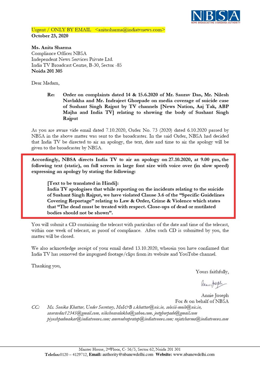 3) फेक न्यूज चैनलों पर हुई कार्रवाई की रिपोर्ट में एक एक न्यूज चैनल का नाम पढ़िए और सोचिए कि  #SushantSinghRajput की मौत पर इन लोगों ने कितना माल कमाया होगा? इसीलिए आज ये 'मालदार पत्रकार' 'अभिव्यक्ति की आजादी' को कुचले जाने पर शोर नहीं, बल्कि खुशी मना रहे हैं। #SandeepDeo