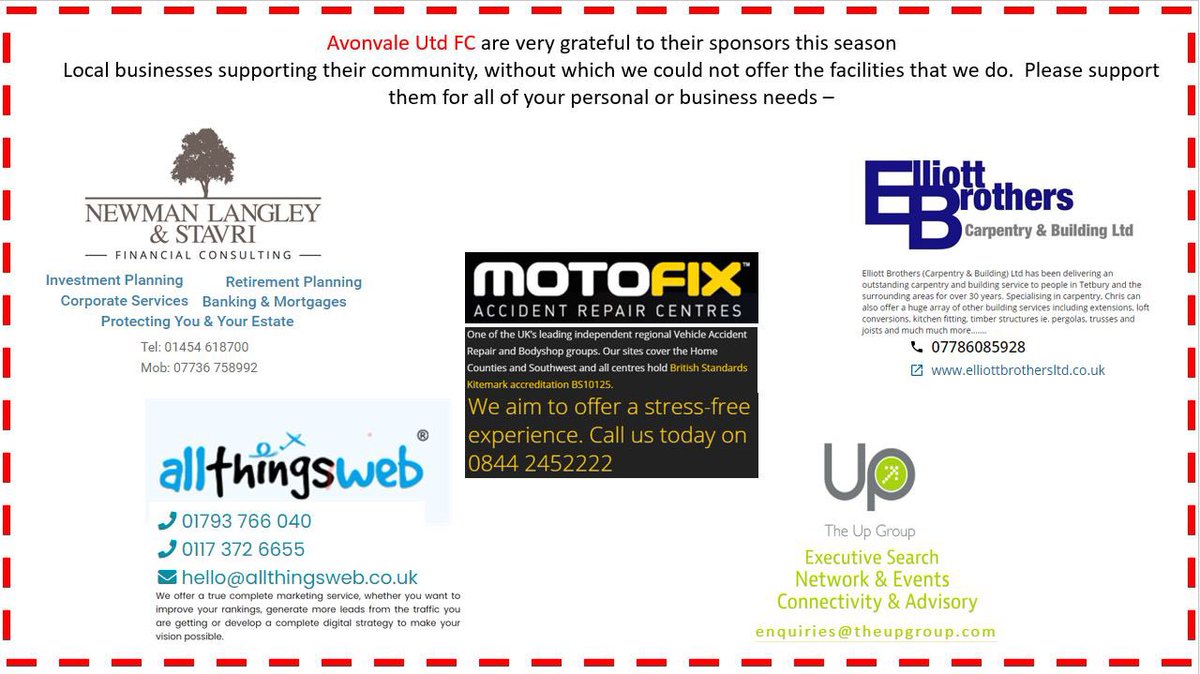 Very lucky to have some amazing sponsors on board to ensure we have everything we need for our season. Please take a look at what they can offer.....supporting them, supporting us.