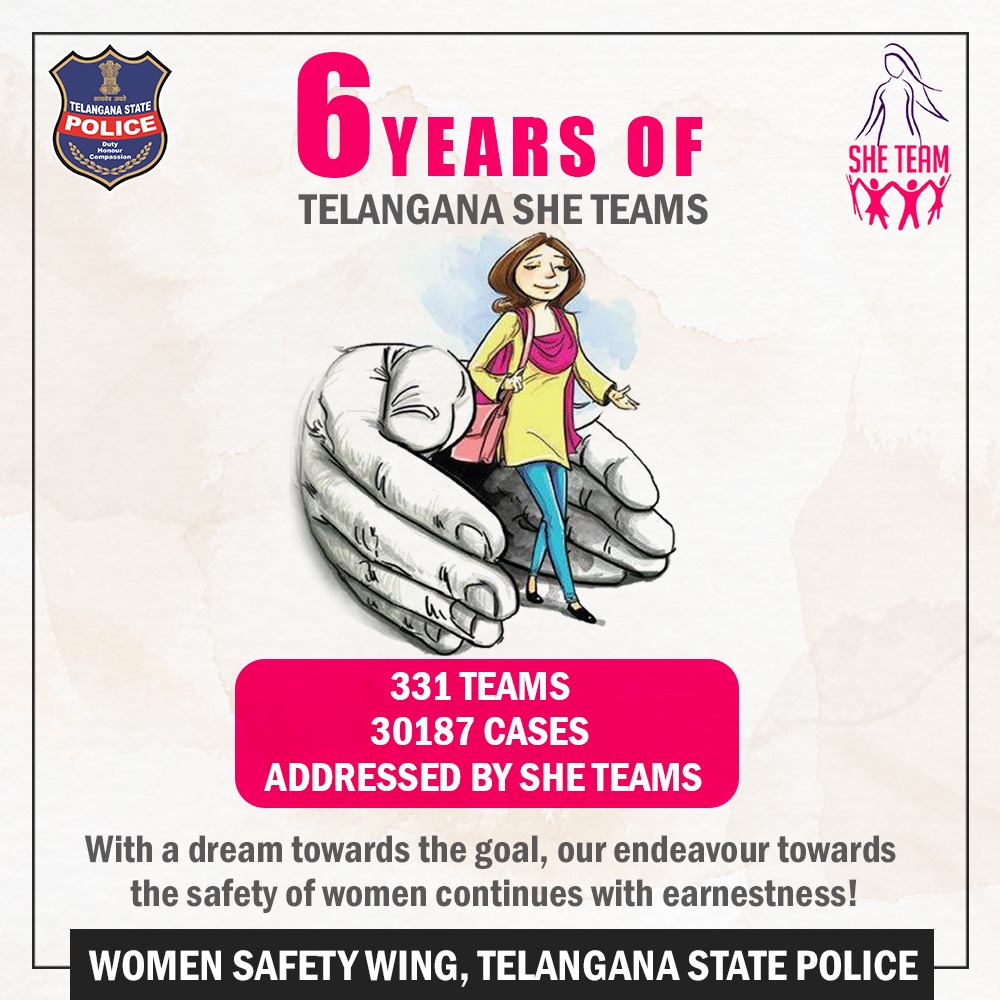 By embarking the challenges, understanding the obstacles and staying on the right track, we have shown the world that we can do it!

#TelanganaSheTeams #6thAnniversary

@TelanganaDGP @TelanganaCMO @KTRTRS @RaoKavitha @TelanganaCOPs @SwatiLakra_IPS @jayesh_ranjan @sharmarekha