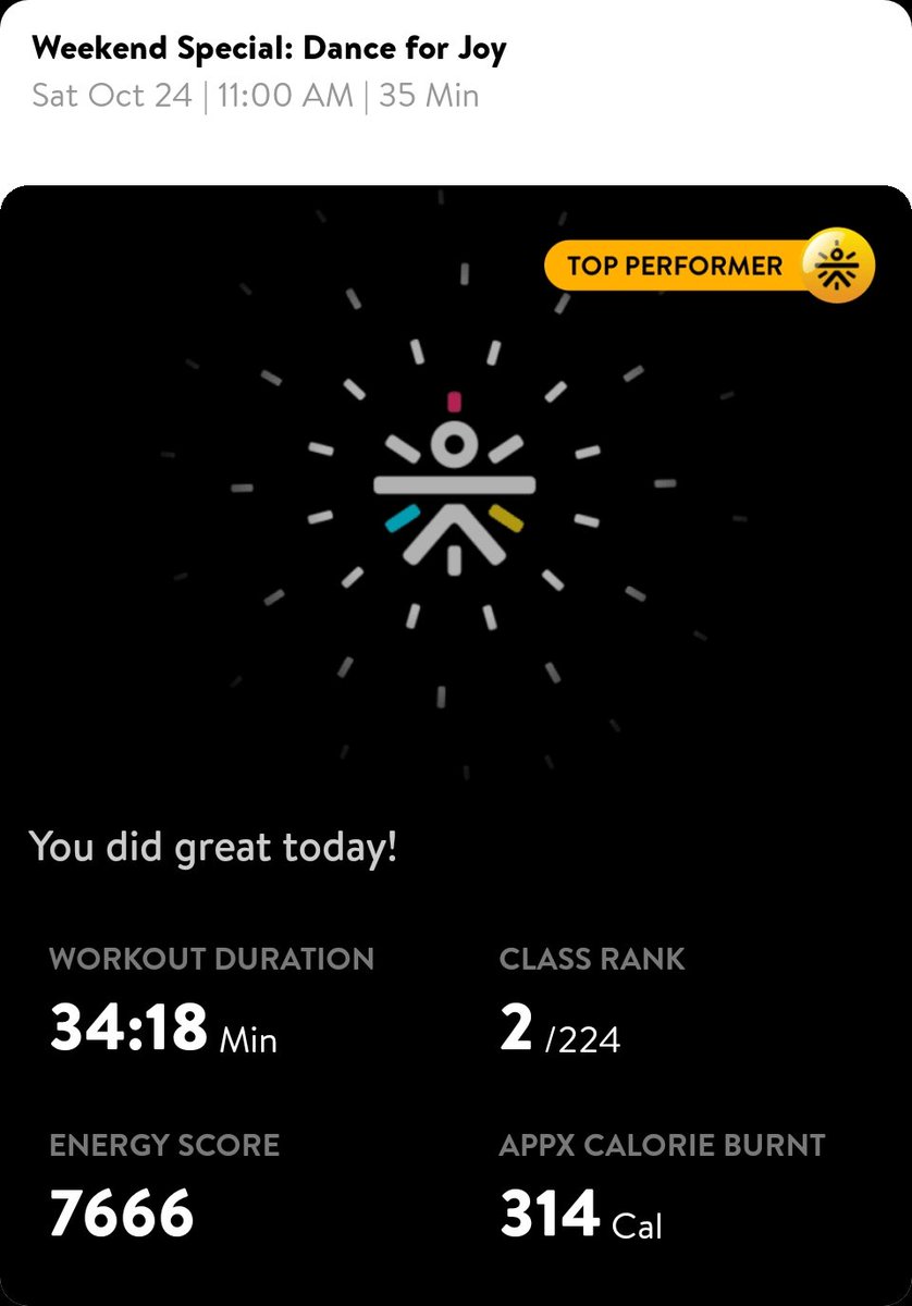 Senthil40783396's tweet photo. Just completed a Weekend Special: Dance for Joy LIVE class on the https://t.co/zTa5ofVUcx app! You too can workout from home on.Nice energetic  session with simple followable steps!! https://t.co/7O5E5uILXD! https://t.co/tVs25EWgiB