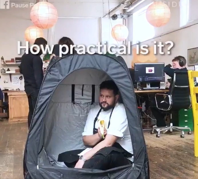 This asswipe with the soyboy beardage eating a bananna in a flimsy nylon kiddie tent like a fucking goblin in a hole IN THE MIDDLE OF A FUCKING OPEN PLAN OFFICE I can't I can't do it I can't stand this Earth anymore please God end our shame