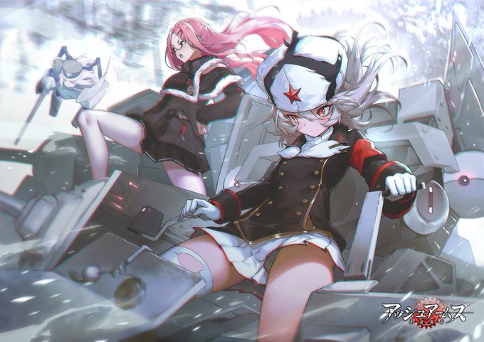 アッシュアームズ一周年記念イラストを描かせていただきました!一周年おめでとうございます～!!#アシュア #アシュア一周年 