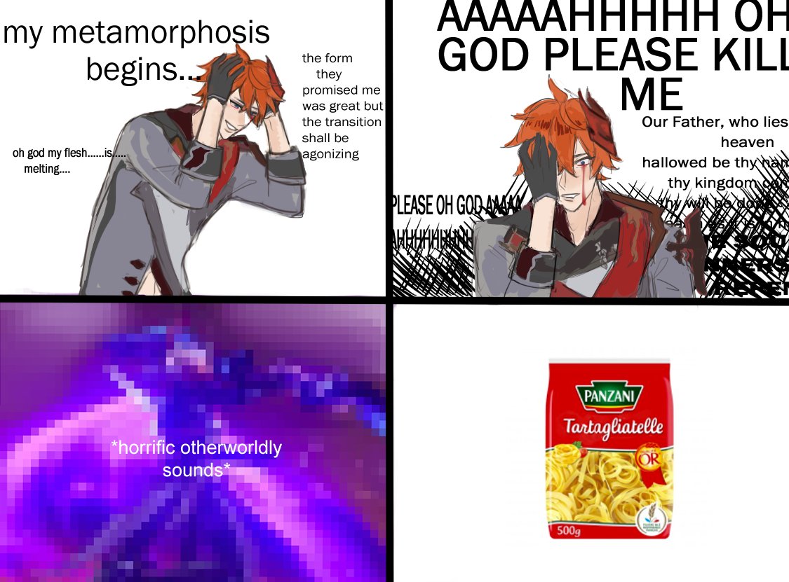 i drew this at 5AM yesterday but tartaglia pasta 