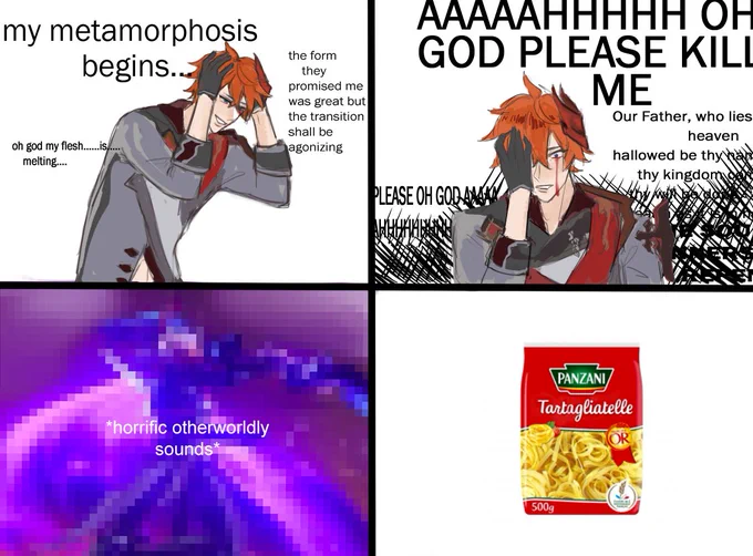 i drew this at 5AM yesterday but tartaglia pasta 