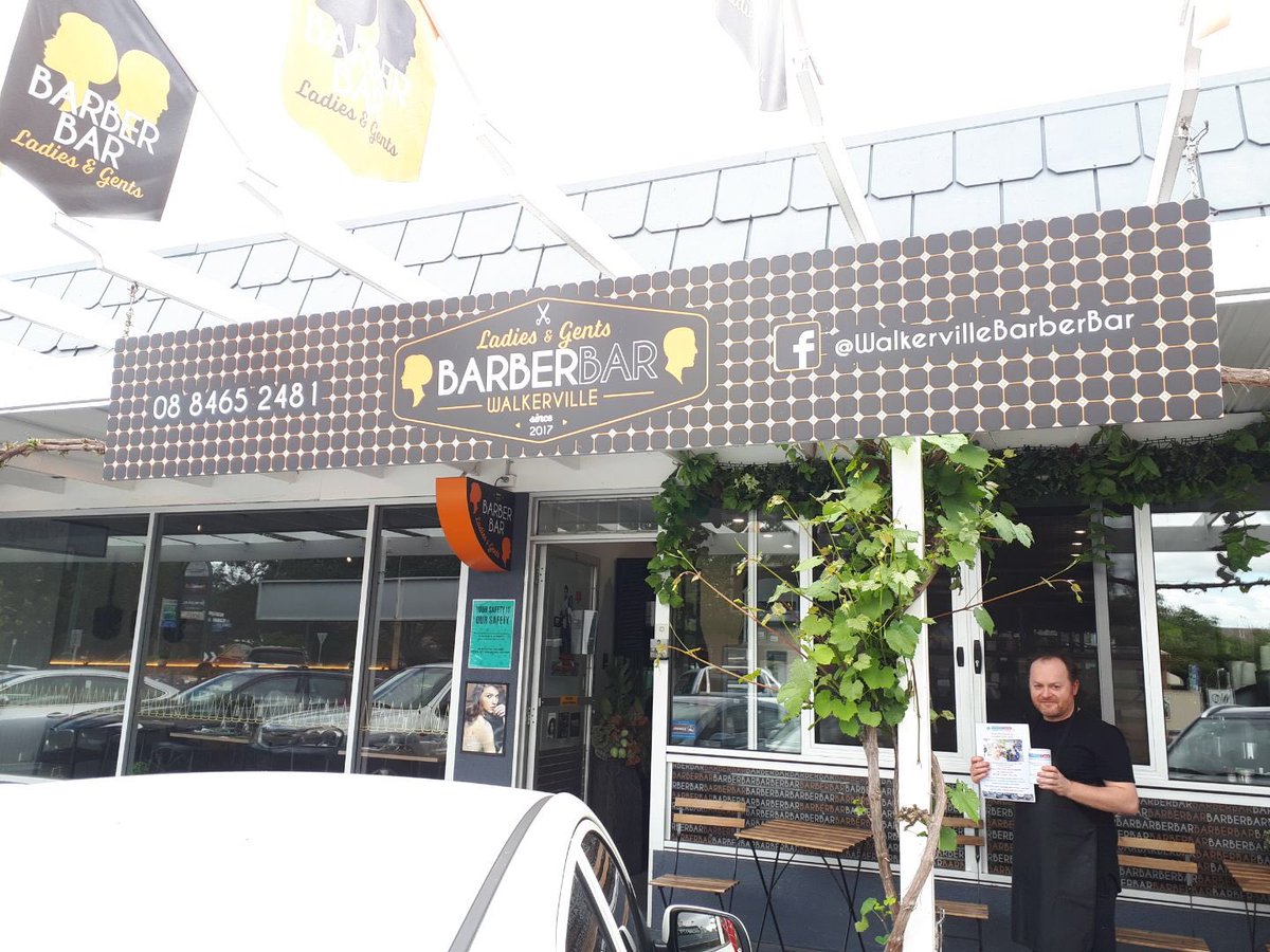 LionsAdelaide's tweet photo. A big shout out to Jarrod, George & Alex at Walkerville’s Barber Bar for supporting our Lions Club as we raise funds (and collect a lot of 5c pieces) for @alccrf Longest Coin Line. #coinline #lions #childhoodcancer #lionsclubs #5cents https://t.co/Bw9amQIV9d