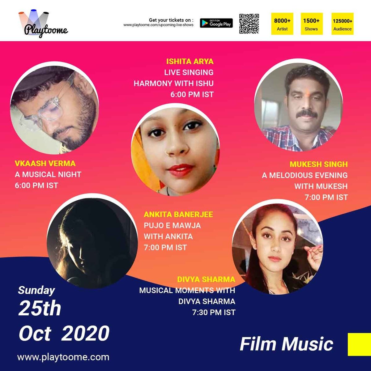 playtoome's tweet photo. Weekend is all about Eat – Sleep – Music - Repeat⠀
Do join our artists for Film Music. Get your tickets now at https://t.co/mf4ORsgtjE⠀
⠀
#film #music #livefromhome #performance #artists #talent #weekend #weekendvibes https://t.co/38tfCk32ft