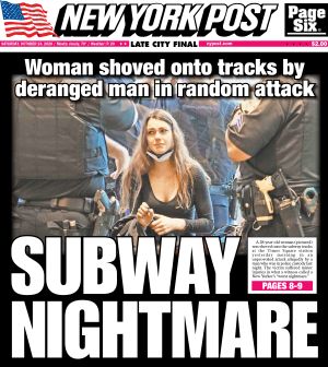 candicegiove's tweet photo. NY Democrats said they didn't want police on the subways. 

Now this.

We are lucky police caught the guy. https://t.co/cyH1hSsKw0
