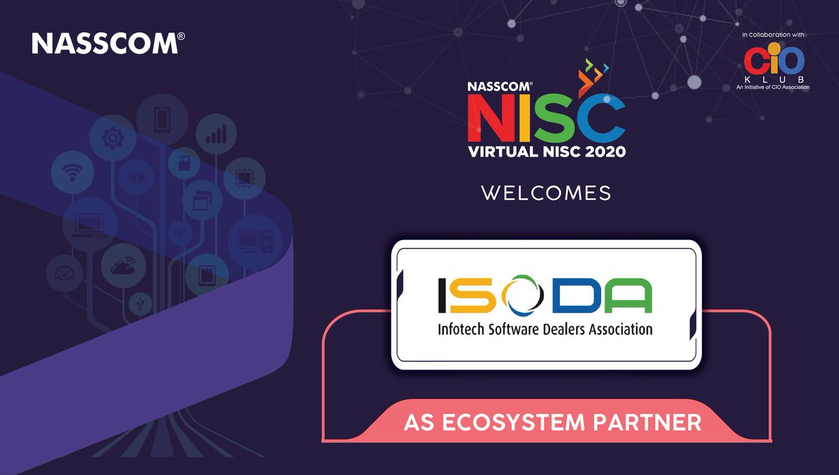 We’re delighted to welcome <a href="/isodaindia/">Infotech Software Dealers Association</a> as our Ecosystem Partner for #NISC2020.
To register for #NISC2020, visit: bit.ly/NISC2020V.
#NASSCOM #SMEs #India #VirtualConference #SMEConnect #nasscomNISC