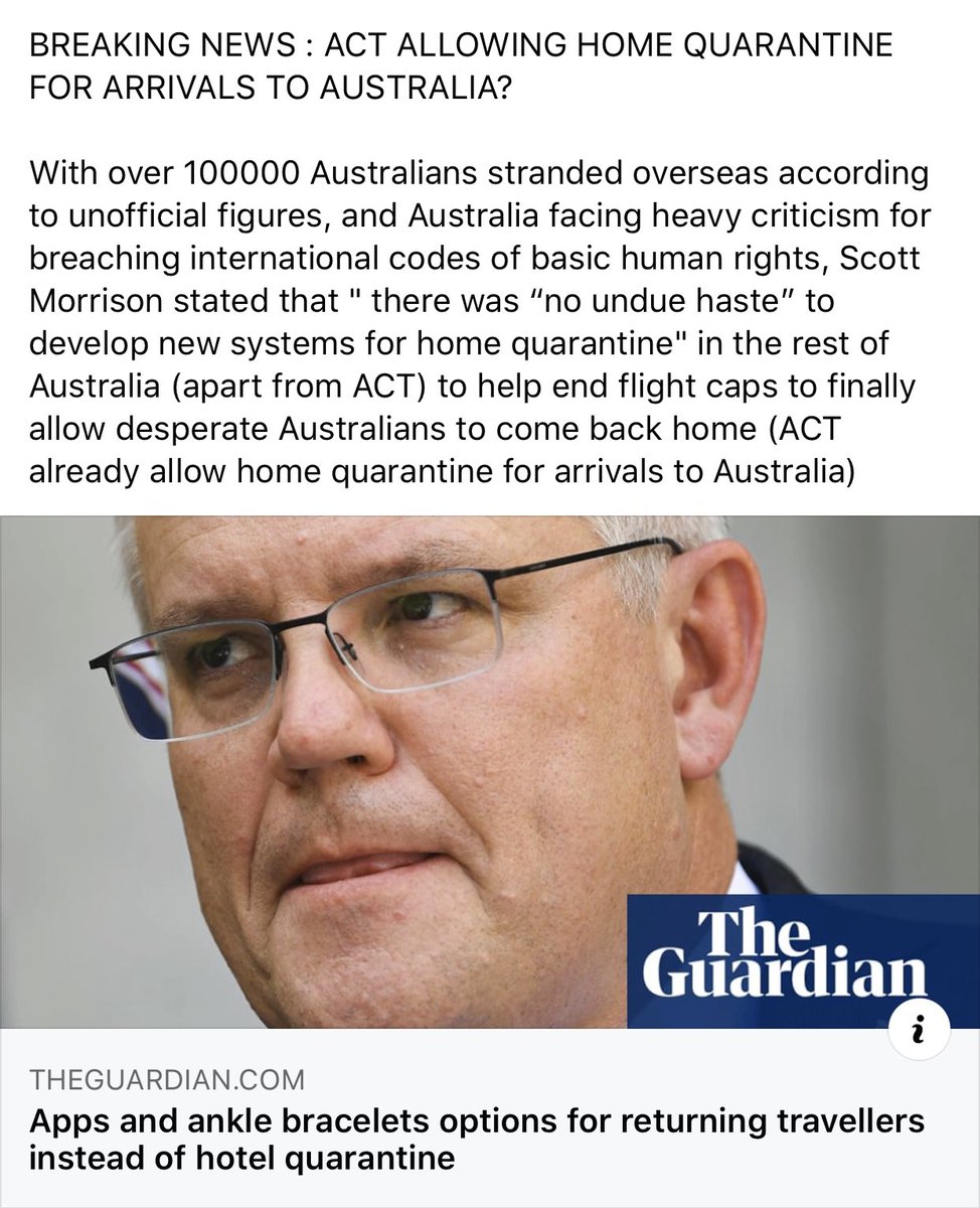 AustraliaTRVisa's tweet photo. Happy to break this news to you. Home quarantining has been allowed. But the battle is far from over until everyone with a valid temporary visa can get back to Australia. Let’s keep d pressure on. Keep tweeting #bringusbacktoaus #Letscometoaus https://t.co/bzSaDAP3jm https://t.co/4Ofg8LhbQK