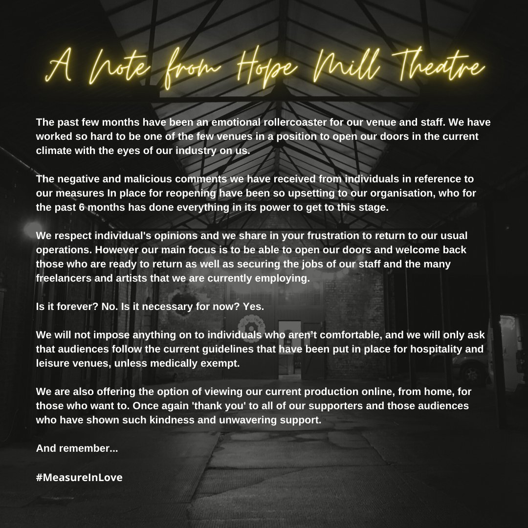 A statement from our team.... #MeasureInLove