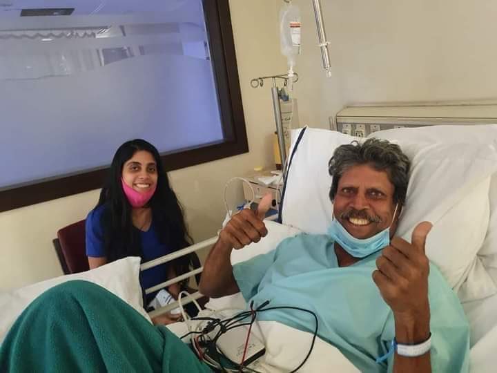 xtratimeindia's tweet photo. He has always been a fighter on the field of cricket. Great to see @therealkapildev with a smile lying on the hospital bed. Get well soon Sir. 
#KapilDev #GetWellSoonKapilDev https://t.co/86LkHUhmuh