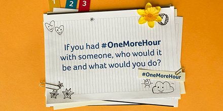 mariecurieuk's tweet photo. As the #ClocksGoBack, we can remember and celebrate the lives of our loved ones to keep them in our hearts. That’s why we’re asking you to share a special message this weekend 💛 #OneMoreHour https://t.co/CvpUswoWXz