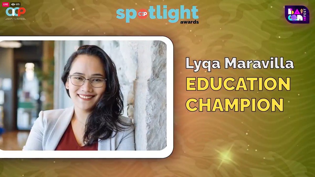 baiconph's tweet photo. Congratulations to Lyqa Maravilla for winning the Education Champion Spotlight Award.
Check us out here: https://t.co/Hk6hhUOpzf
#BaiConInFest2020 #TheSpaceInvasion #OutOfThisWorld #PowerOfInfluence #PoweredBySmart https://t.co/LOIHKYgiPC