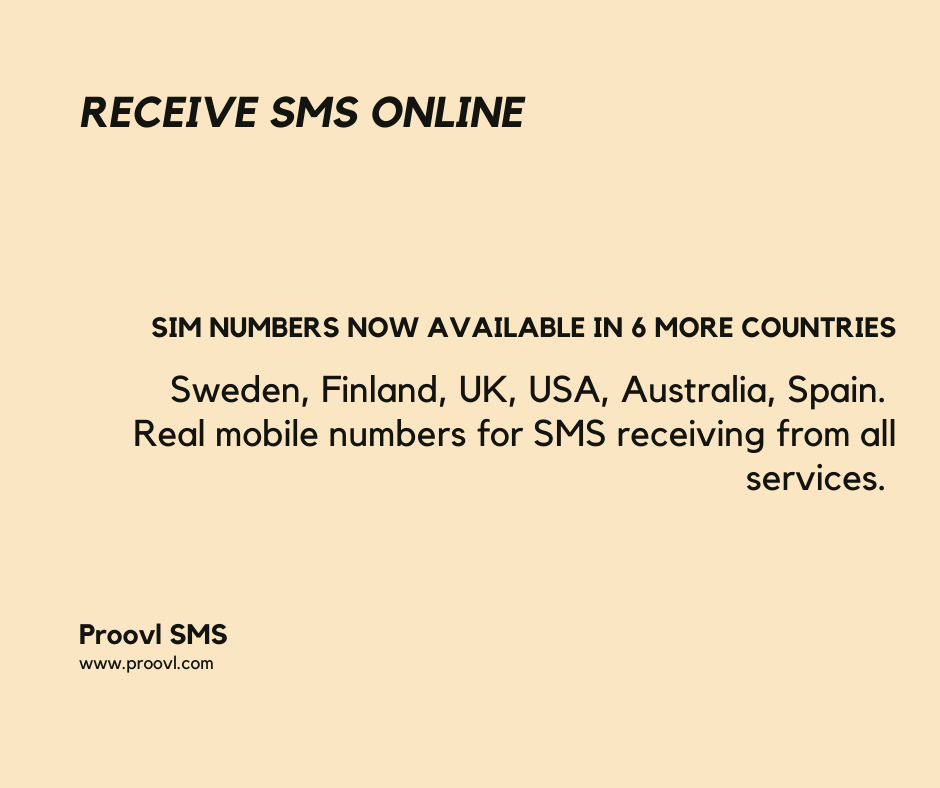 2waysms's tweet photo. Receive SMS online. Proovl real SIM numbers for SMS receiving from all services. https://t.co/LBg5K6sGcM
#sms #receivesms #proovl https://t.co/YPHraYR8ba