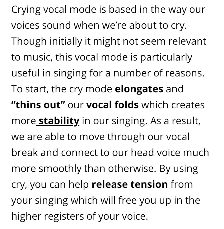 Jimin uses sob/cry vocal modes on some particular words. This is another vocal technique used by artists to highlight the emotions to be conveyed through the song. This technique is where he put stress to certain words in a phrase to show the emotional impact of the song. ++