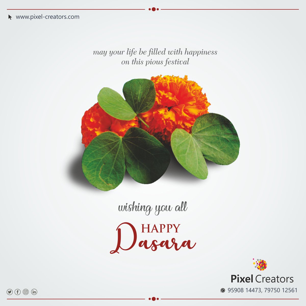 Happy Dasara - Pixel Creators
#HappyDasara #dasara2020 #webdesign #pixelcreators #digitalmraketingagency