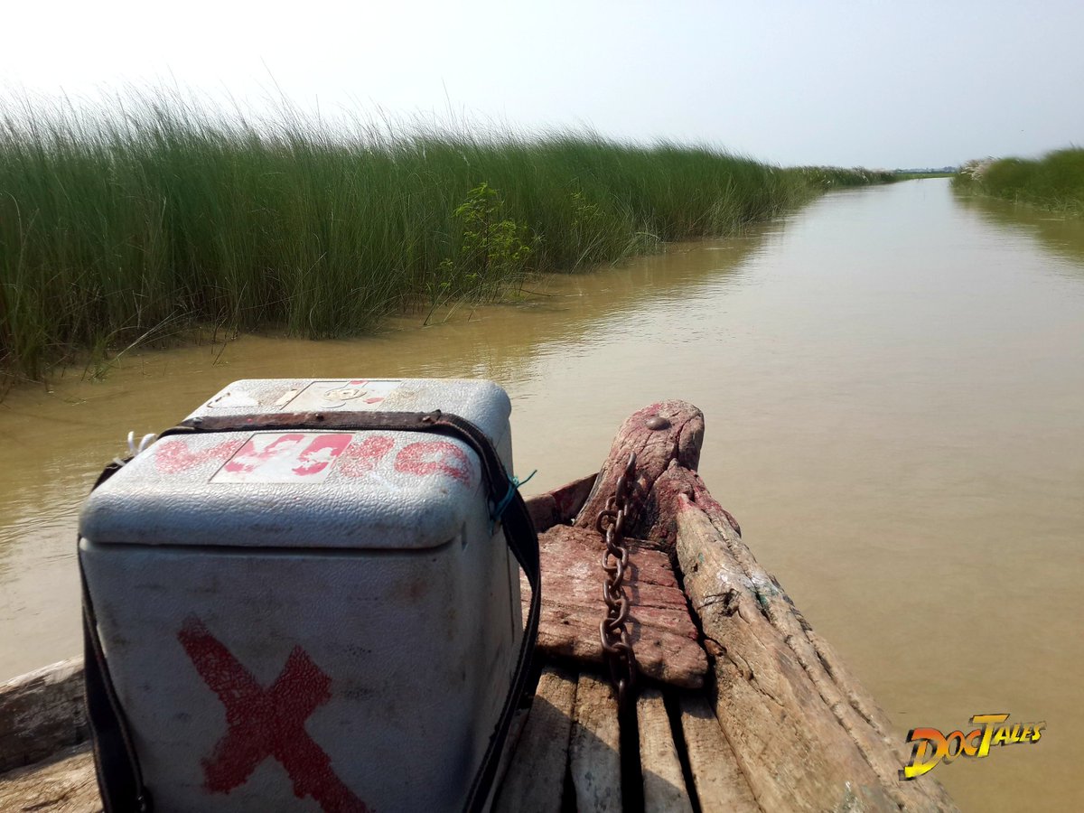 Pappu, the boatwalaSend him a message that "I need the boat tomorrow 3.00 AM", He will be there at the ghat with one of his assistants (to drain sipping water from boat). Majority of the time they used to be his bhatijas. #WorldPolioDay #UnseenHeroes of  #PolioEradication