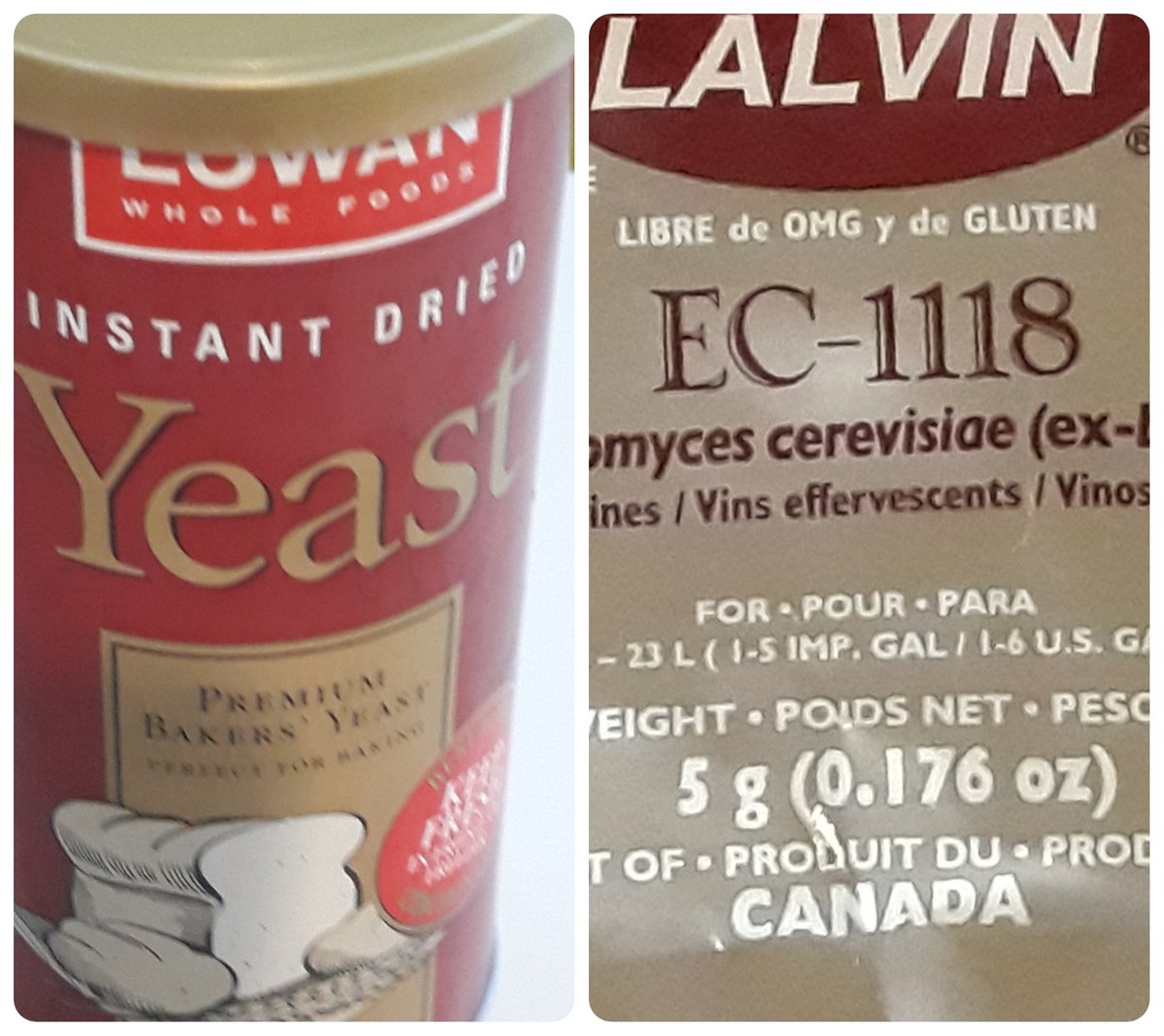 Next you'll need yeast. Honestly, I used plain old bakers yeast from the baking section, and it wasn't terrible. But once your palate develops, you may want to graduate to the good stuff. I prefer a nice champagne yeast. I have no idea if you'll need a grownup to get this.