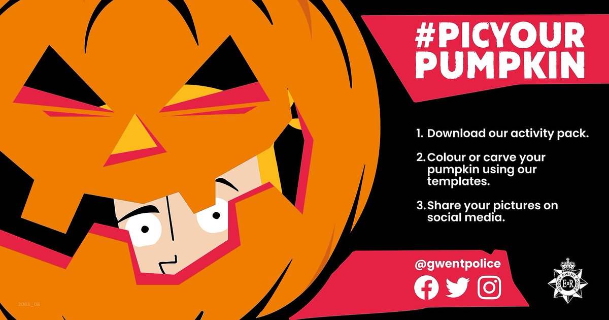 gwentpolice's tweet photo. We've created a #Halloween activity book. Download yours today and get creative with your #pumpkin designs. 🎃

#PicYourPumpkin and send us your finished design.

https://t.co/r2GKrGNY8U https://t.co/PcCVjAvooD