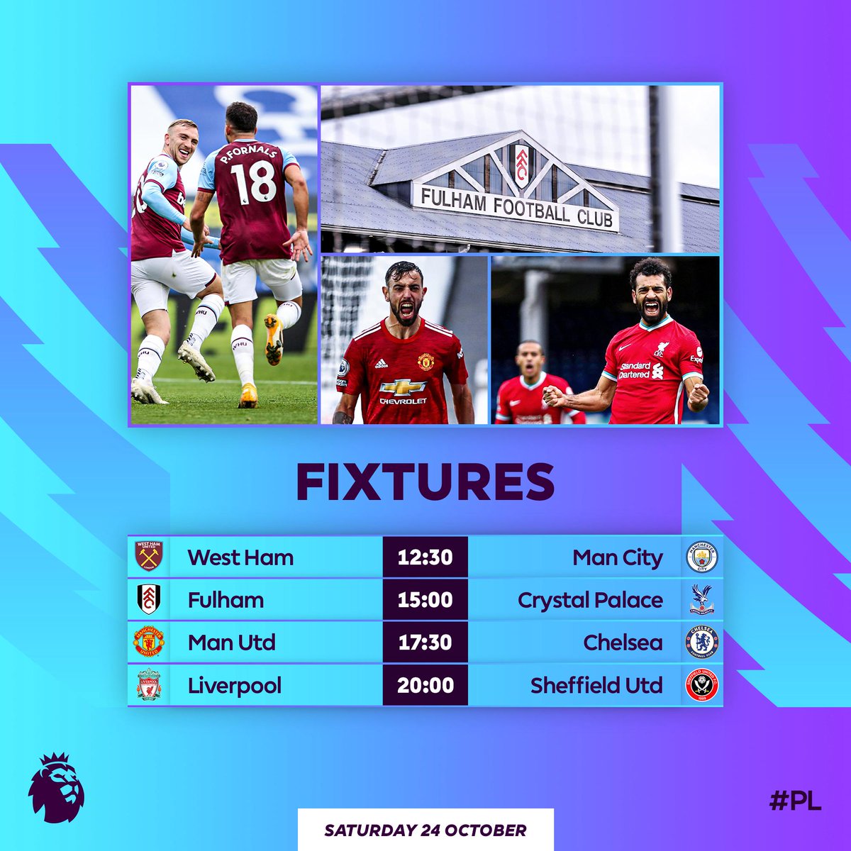 TrackyPundits's tweet photo. MATCH PREDICTIONS

WHU 1-3 MCFC 
FUL 0-2 PAL 
MUFC 2-2 CFC 
LFC 4-0 SHU https://t.co/zKMT1fQqcx