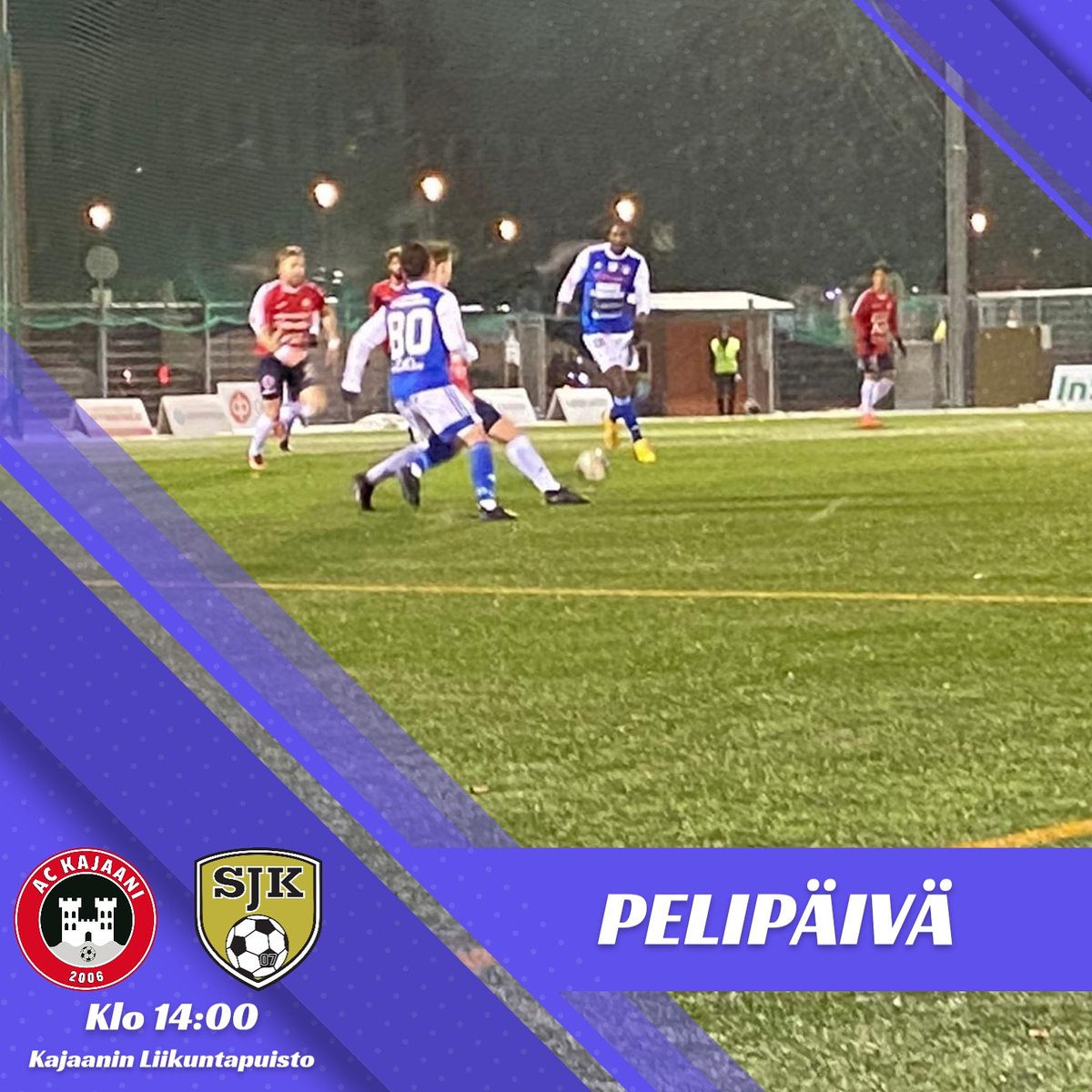 ACKajaani's tweet photo. Kohta on jälleen aika pelata ja se olisi kauden viimeinen kotiottelu! 🔥

⚽ AC Kajaani vs SJK Akatemia
📆 24.10 klo 14:00
🏆 Miesten Ykkönen
🏟️ Kajaanin Liikuntapuisto
📺 Elisa Viihde

Kaikki paikalle kannustamaan AC Kajaania säilymään sarjassa! 👊

#ackajaani #kajaani #ykkönen https://t.co/kJogYnim00
