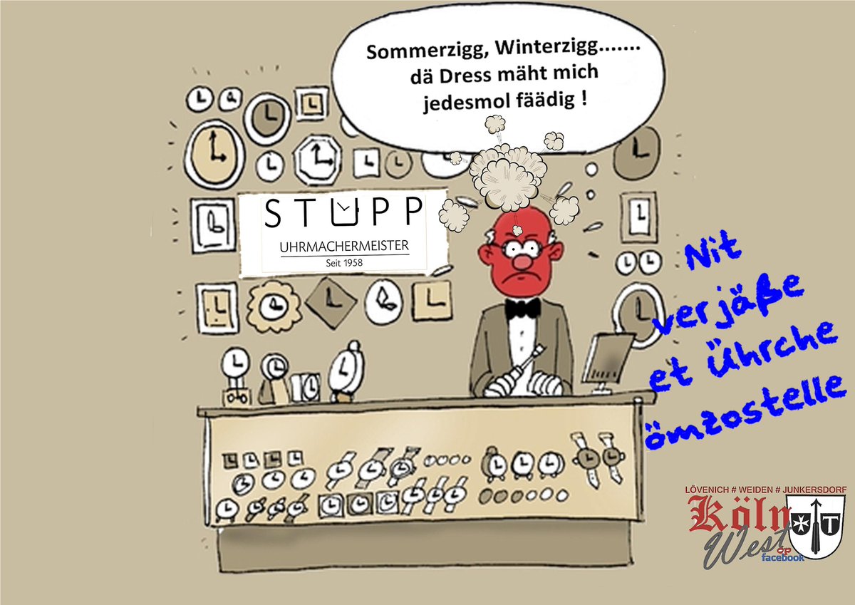 🕒 👉 🕑 #WeissteBescheid

Nit verjäße et Ührcher ömzostelle❗️