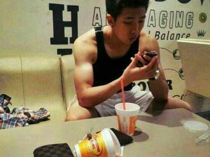 Let's talk about pre-debut Joon sitting around looking. Like. THAT.  @BTS_twt