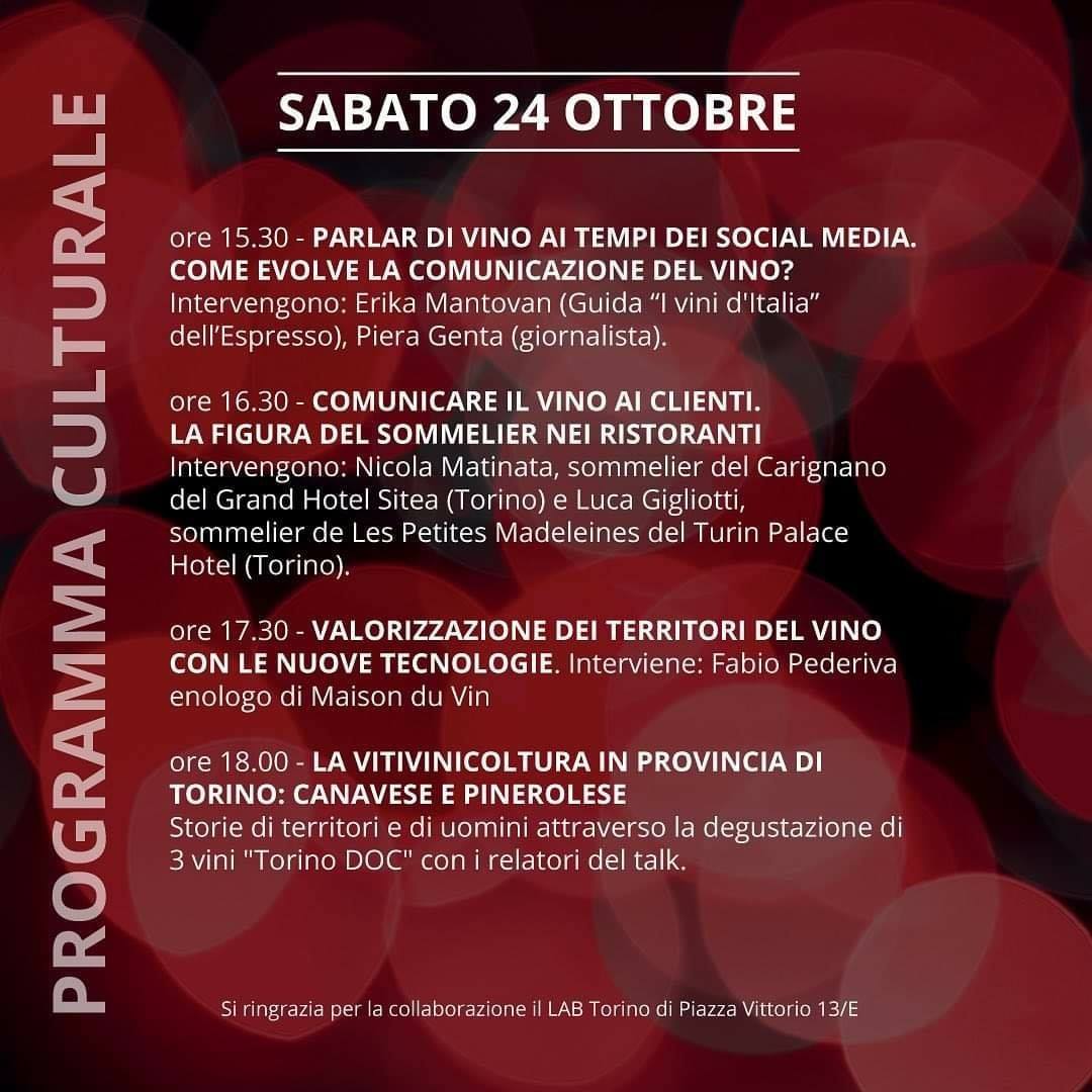🍷Il programma di oggi #24ottobre a #PorticiDivini, in serata masterclass sui vini #torinodoc. 🎬In diretta sulla pagina FB di #PorticiDivini e in differita su vendemmiatorino.it. ✋Disponibile anche la app #grapesintown <a href="/VendemmiaTorino/">Vendemmia a Torino - Grapes in Town</a> <a href="/turismotorino/">Turismo Torino</a> <a href="/regionepiemonte/">Regione Piemonte</a>
