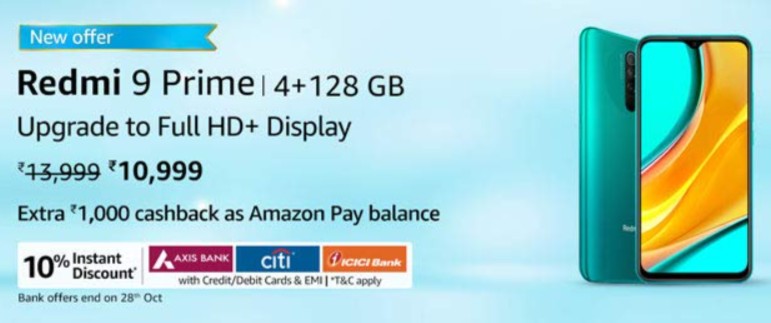 smartofferz's tweet photo. [Deal] Redmi 9 prime (4GB RAM, 128GB Storage) just Rs. 8,899
13MP+8MP+5MP+2MP Camera

Buy now - https://t.co/gwWfEL6Yjv

#redmi #smartofferz #redmi9prime #amazondeals #amazon #mobile #MobileOffers https://t.co/7B5QvzBzDm