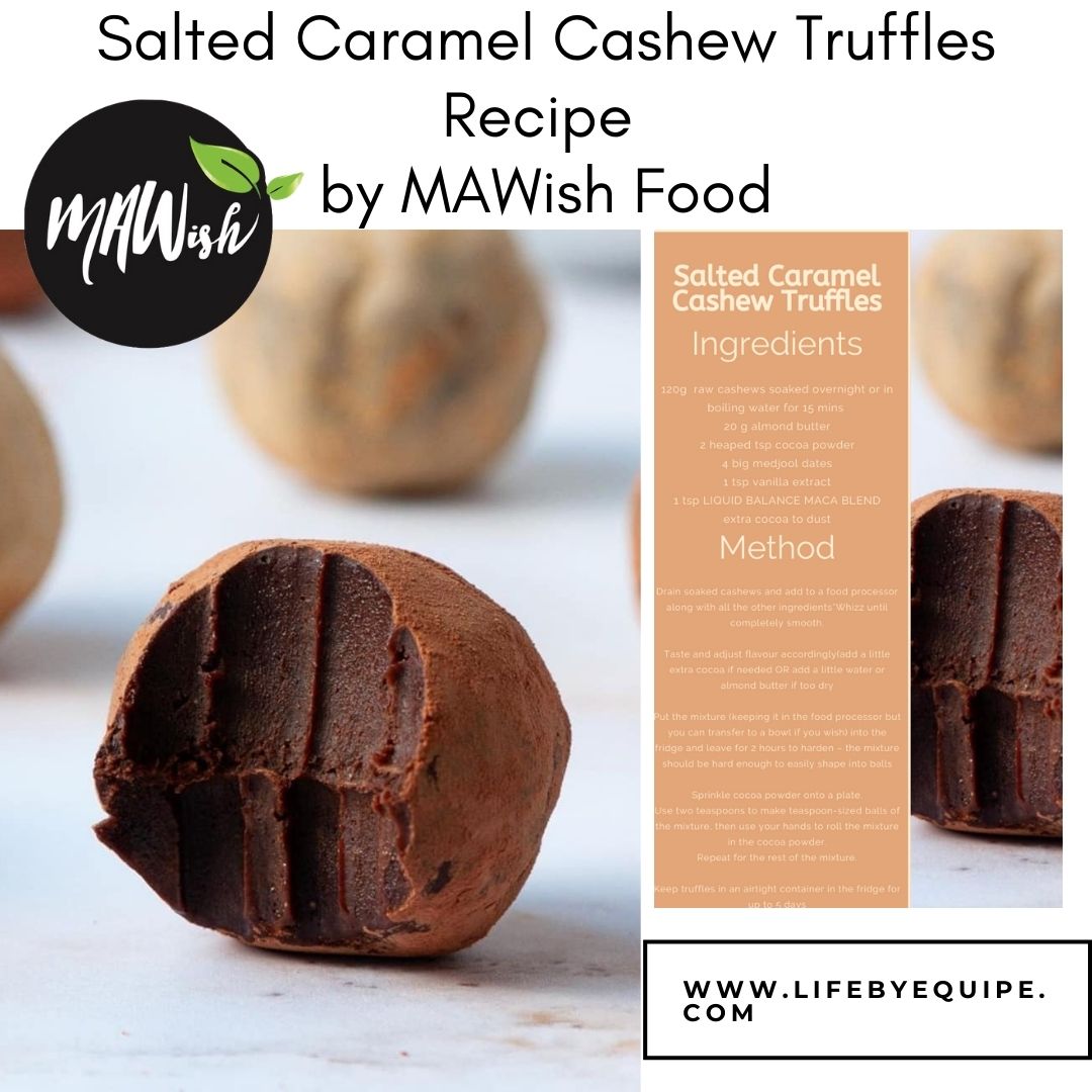LifeByEquipe's tweet image. 🧡 Recipe ow.ly/uXaZ50BYso9

Made by blending cashews, dates, raw cacao &amp;amp; MAWish Foods Salted Caramel Maca blend.
Maca is rich in calcium magnesium iron zinc &amp;amp; vitb. Tastes like caramel &amp;amp; renowned for balancing hormones, boosting energy, supporting good mood + bone density
