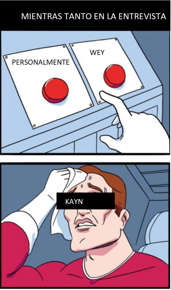 UnityWoWLATAM's tweet image. El meme de la entrevista de @Chriskayn con @phobyac, un poco tarde pero aún relevante.