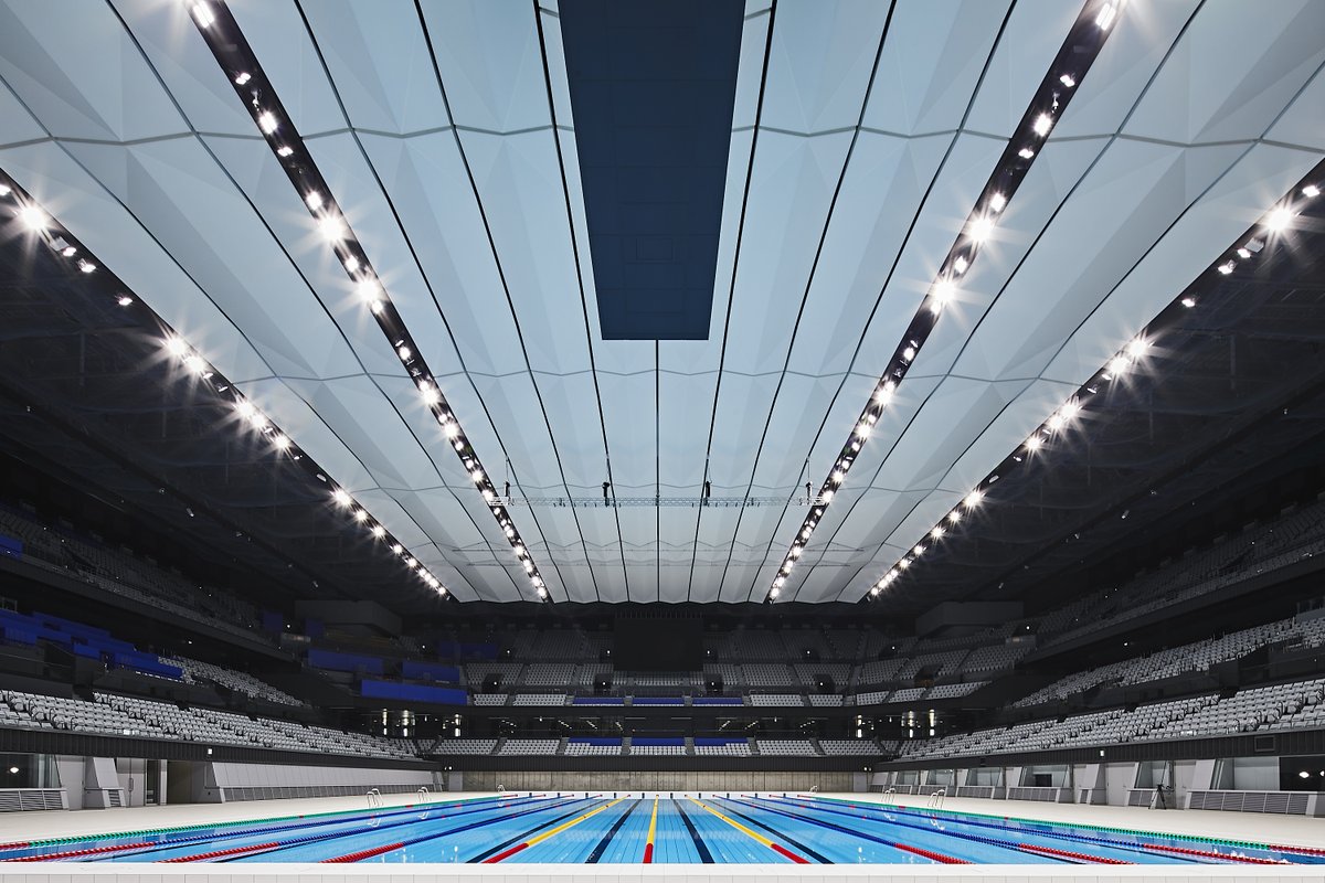  #Tokyo2020   Aquatics Centre was inaugurated today!It's a state-of-the-art venue, with a 10-lane main pool, a sub pool, a diving pool, and a seating capacity of 15,000 at Games-time. It will become the cornerstone of Japanese swimming after the Games