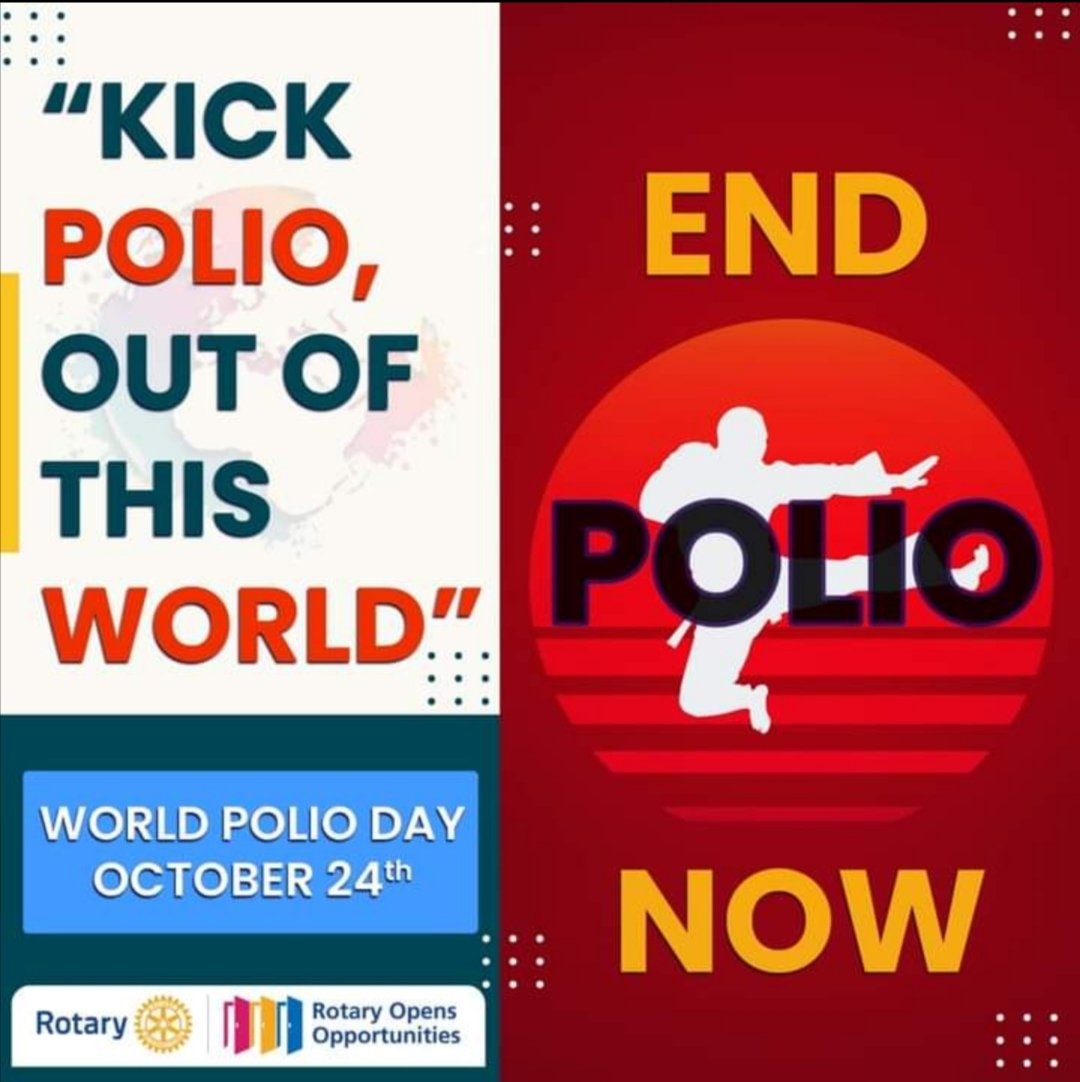 #EndPolioNow #WorldPolioDay
Today the @Rotary and the world celebrate the fight against Polio.
Join us in our effort to free the world from the disease forever.
One Day, One Focus, Ending Polio.
endpolio.org for 3 actions in 3 minutes #TogetherWeEndPolio