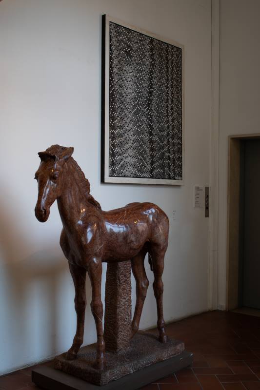 museiincomune's tweet photo. #StenLex hanno lavorato intensamente a un pattern che evocasse sia lo schermo televisivo sia quello di un computer. Potete ammirare #Screen e apprezzarne il suo effetto ottico alla Galleria d’Arte Moderna di Roma, all'interno della mostra "Sten Lex. Rinascita" fino al 22 novembre https://t.co/3VEgbDDTrG