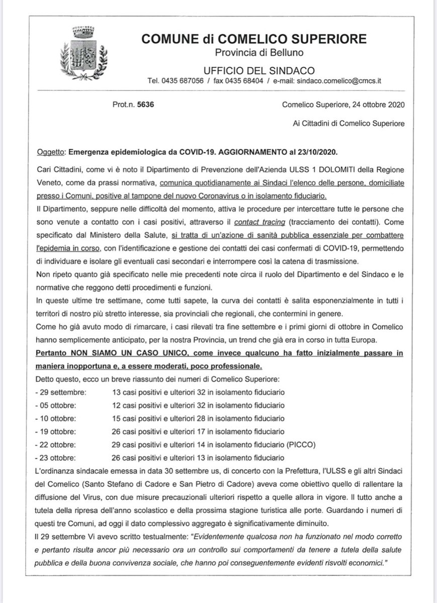 ComelicoSup's tweet photo. +++ emergenza epidemiologica Covid-19, nota del Sindaco +++ 

“Ognuno di noi sa quello che ha fatto e quello che invece doveva fare, e ne risponde in prima persona, nel bene e nel male” https://t.co/YLHr56suNl