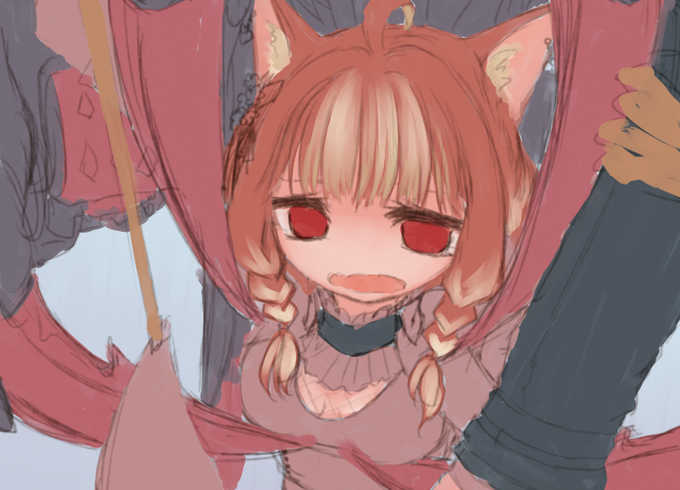 skeb進捗。ラフ。なんか一気に構図きまった…! 