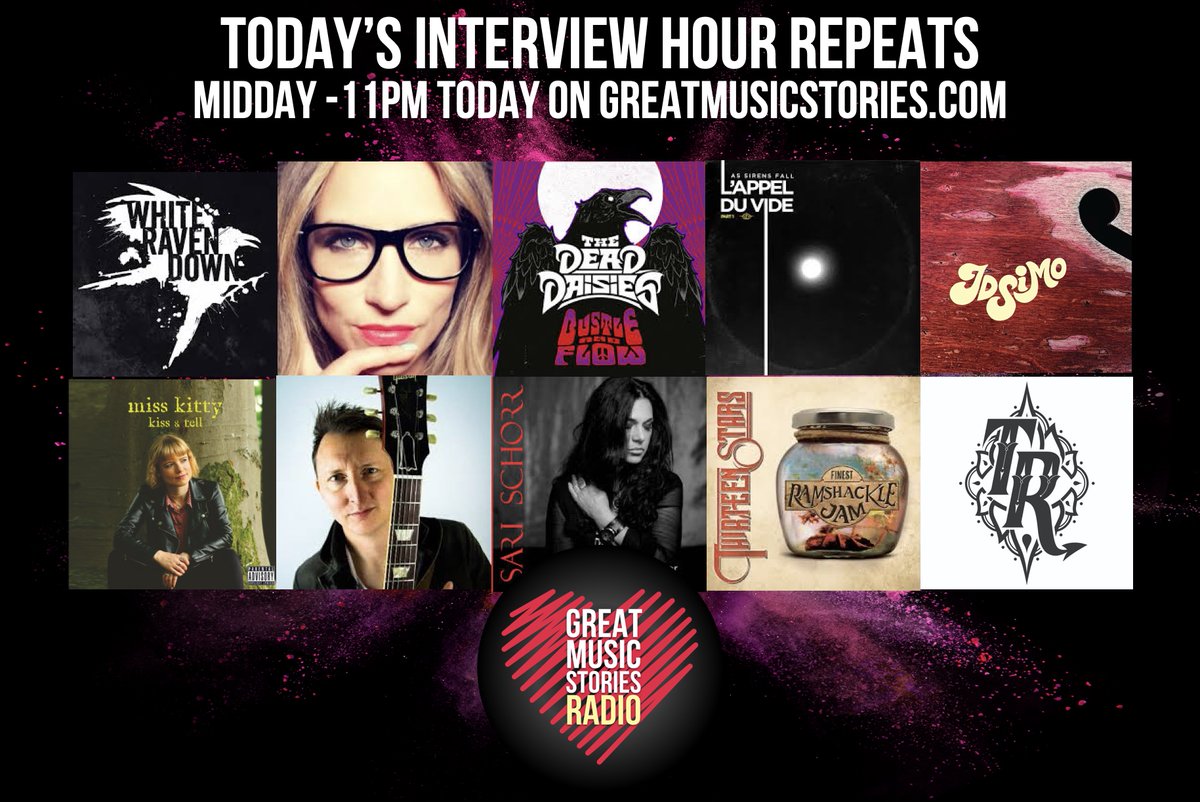 GuyB_rockshow's tweet photo. Saturday Radio: Anyone stuck at home today a day of artist interview hours on https://t.co/QwdpOSZDCT radio (red schedule button 4 timings) @WhiteRavenDown @lynnejackaman @TheDeadDaisies @assirensfall @JDSimomusic @iammisskittyhq @ashwilsongtr @SariSchorr @13_Stars1 @tarot_rats https://t.co/goCiJ2zjax